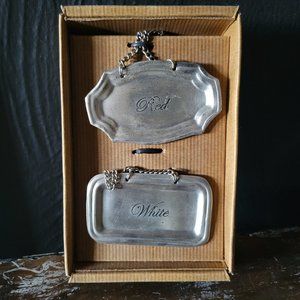 Mud Pie Red Wine and White Wine Bottle Markers Vintage Style